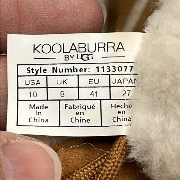 KOOLABURRA by UGG "Advay" Urban/Boho Chestnut Tan Suede Round Lace Up Boots 10 - Picture 6 of 16